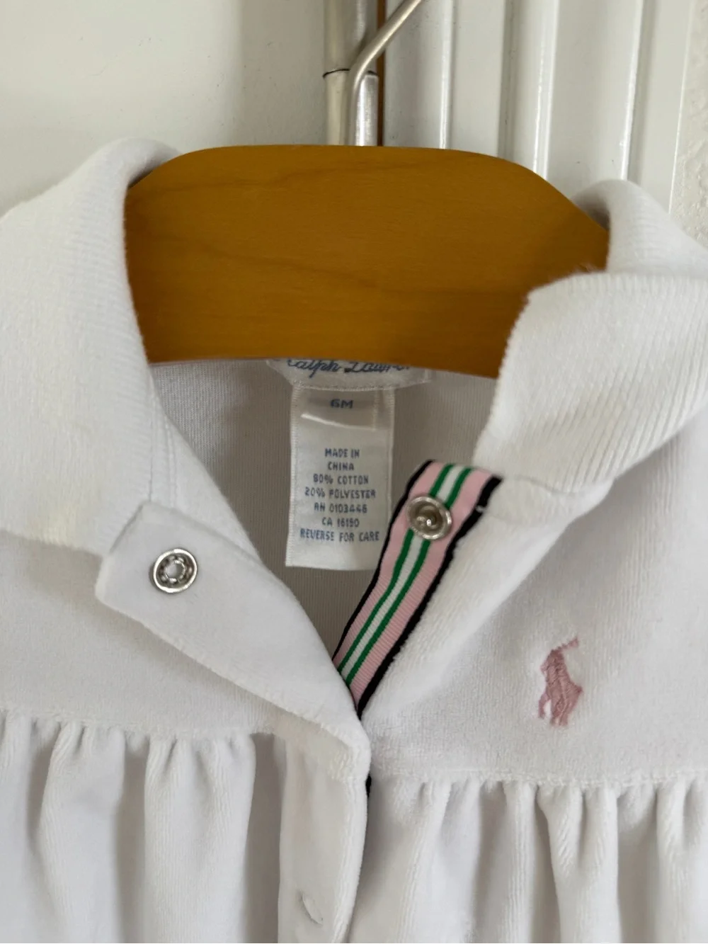 Ralph Lauren Baby Velour White top 6m